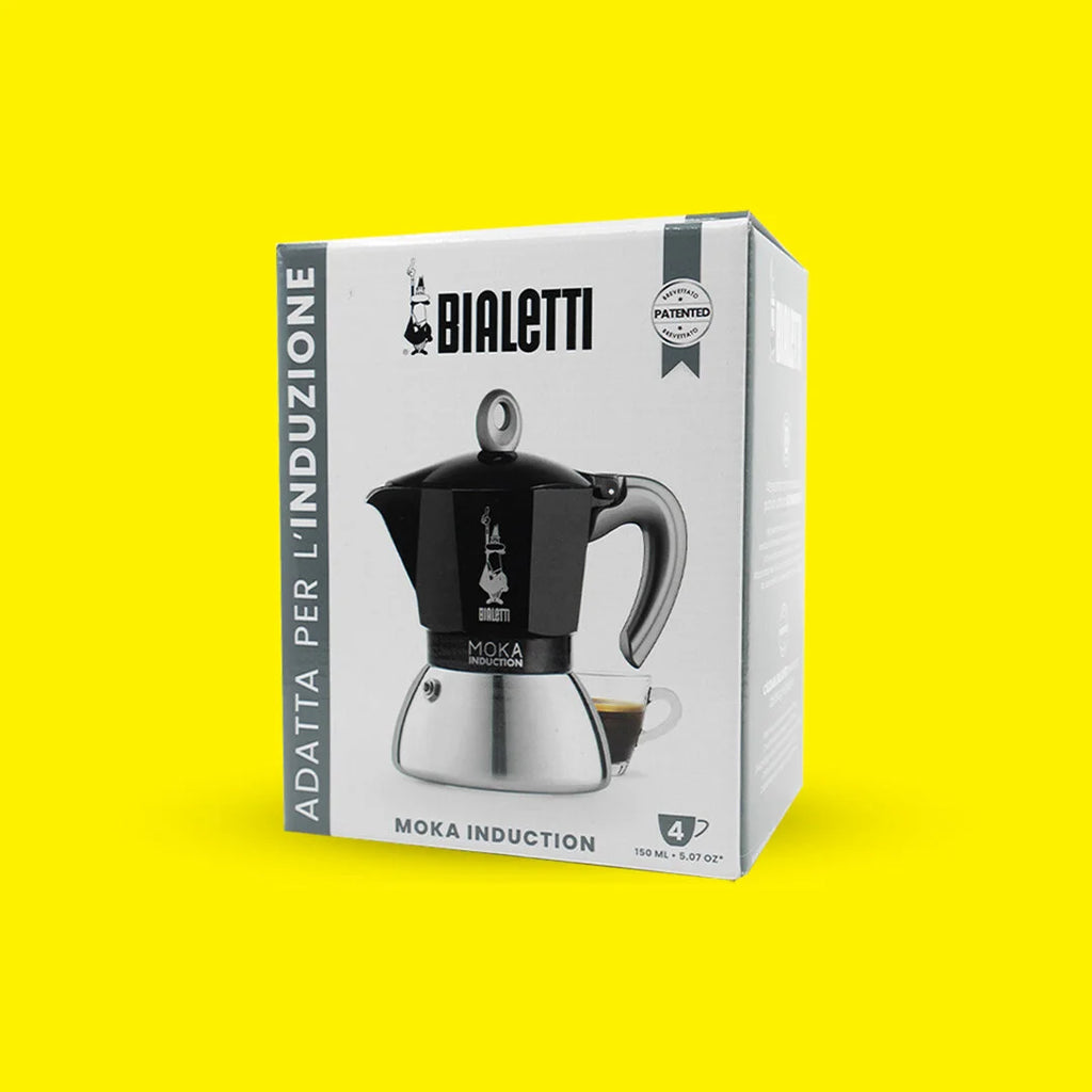 Bialetti Moka Induction retail box, 4 cup stovetop espresso maker