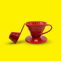 Hario V60 ceramic pour over dripper in red, size 01