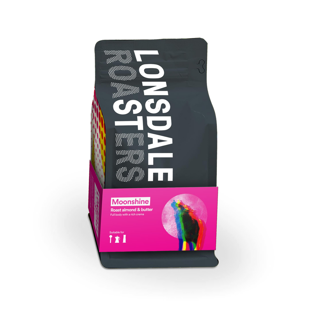 Moonshine Rich & Bright organic coffee blend bag — Lonsdale Street Roasters Canberra